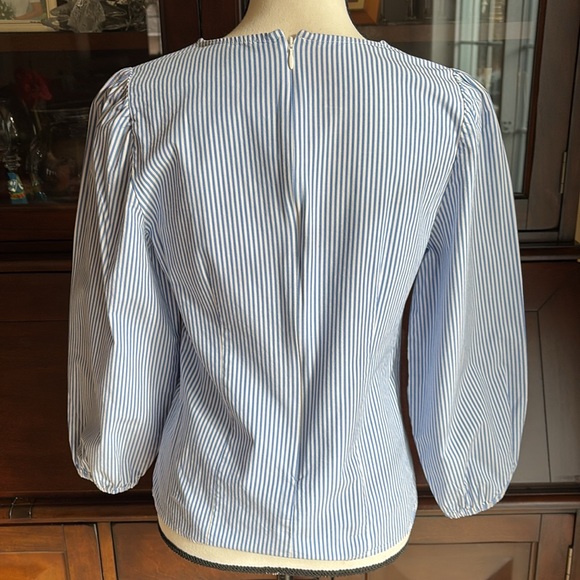 J. Crew Striped Puff Sleeve Striped Top 6 - Picture 6 of 12